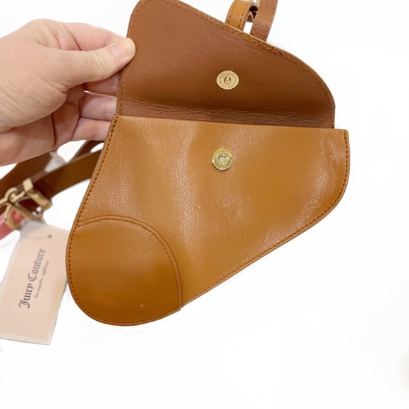 NWT Juicy Couture Cognac Belted Saddle Bag/Fanny Pack, Sz Med/Lg - Picture 10 of 15